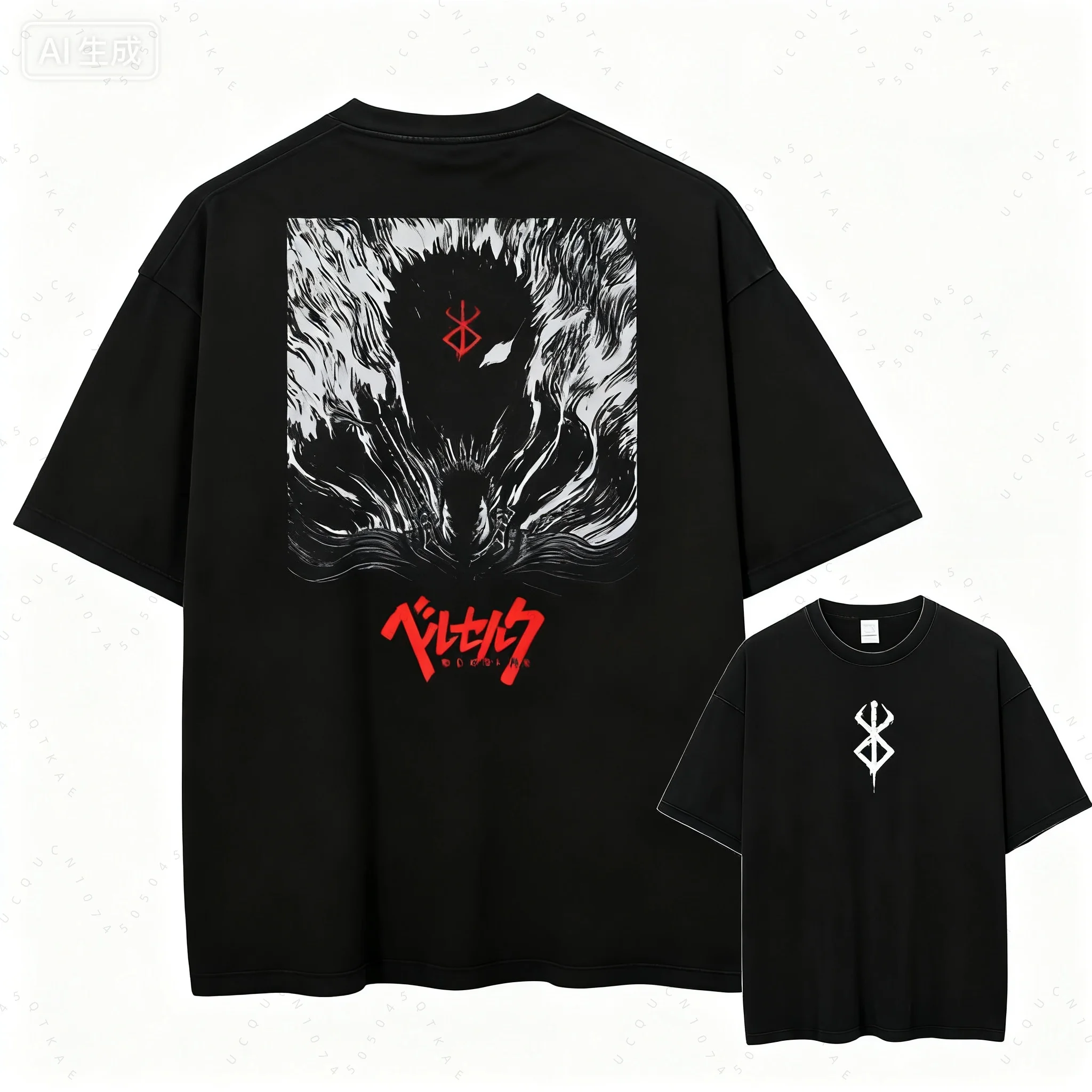 Berserk ريترو أنيمي الأعلى الأمعاء تي شيرت مطبوع الرجال والنساء عالية الجودة القطن تي شيرت Harajuku الرجال اضافية كبيرة تي شيرت #5