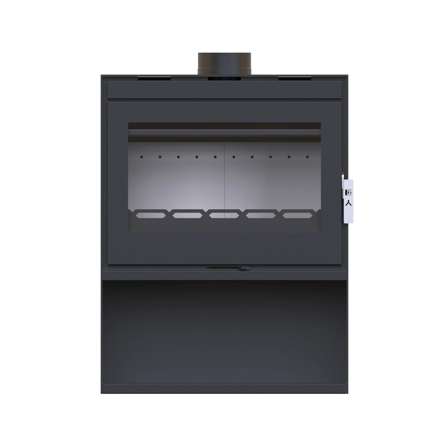 Efficient Heating 70 Wood Burning Stove, New Design Black Fireplace with Large View