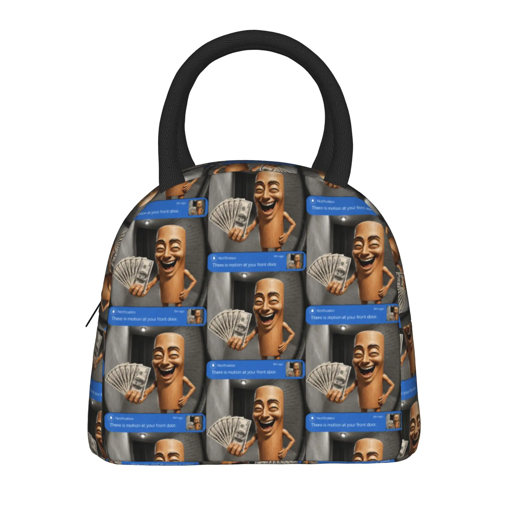 There is Motion At Your Front Door Tung Tung Sahur Lunch Bag Portable Lunch Box Cooler Bag Leisure Oxford Thermal Lunch Bags