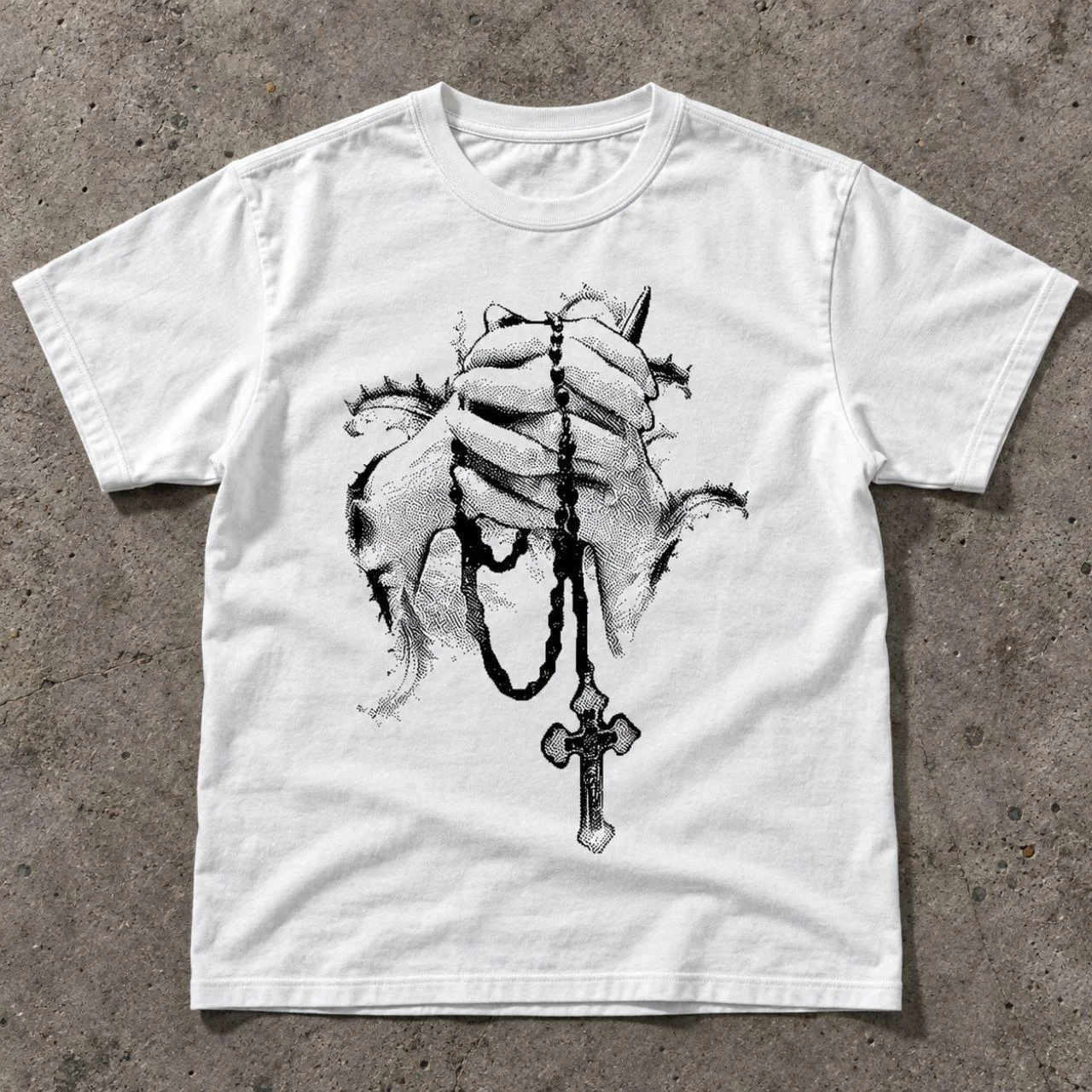 Tops featuring trendy, fashion-forward prints, Y2K Harajuku style, retro millennial style, loose and oversized, unisex