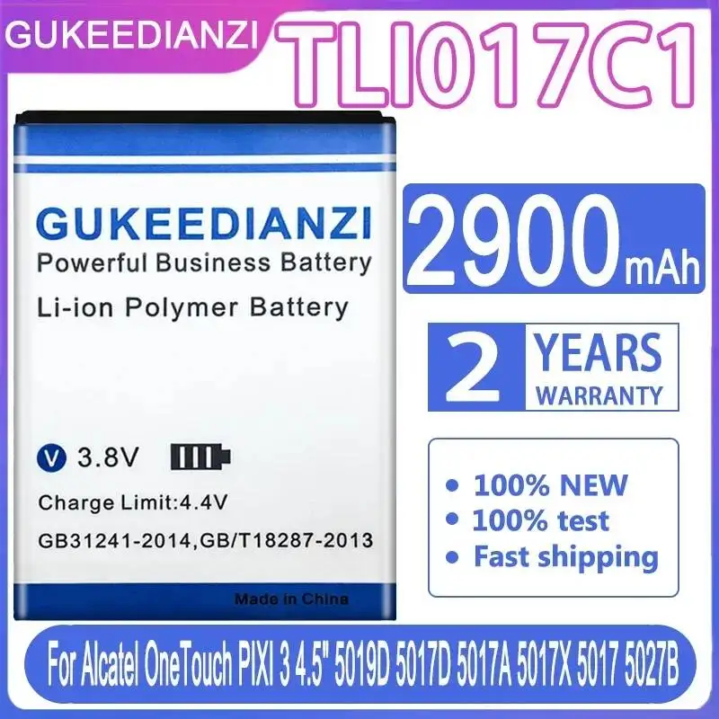 Batería de teléfono móvil TLI017C1 de 2900mAh para Alcatel Onetouch Pixi 3 4,5 "5019D 5017D 5017A 5017X 5017 5027B duradera y de larga duración