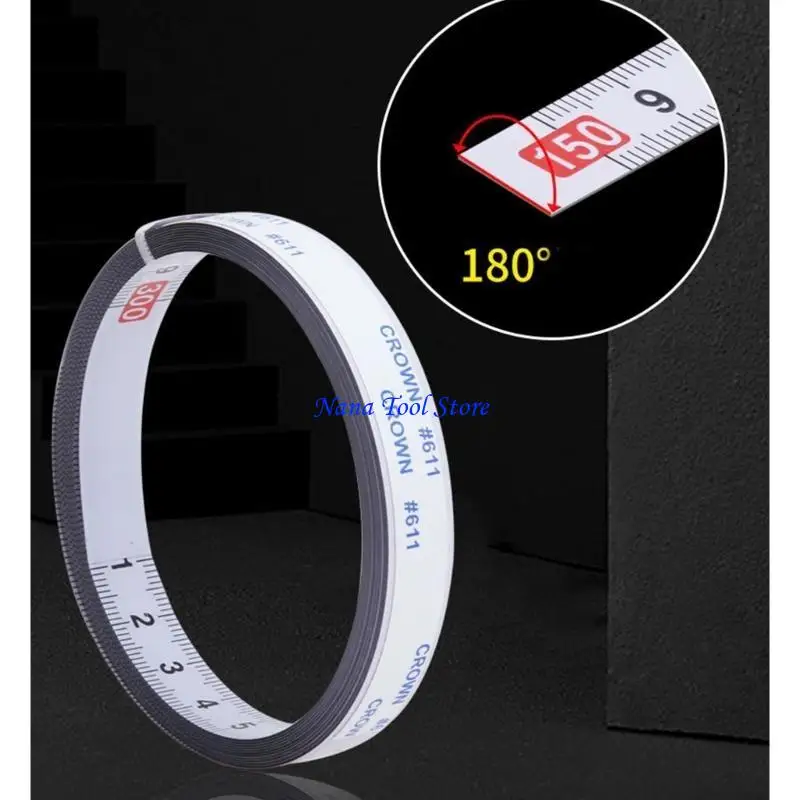 31GJ 2/3Meter Steel Adhesive Scale Self-adhesive Tape Ruler Strips for T Track Routers