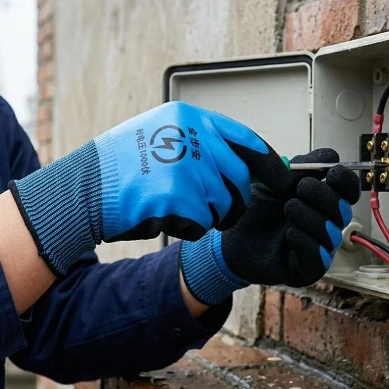 Electrical Insulated Gloves 1000V 400V Waterproof Safety Work Glove Non Slip Rubber Coated Electrician Protection Gloves Outdoor