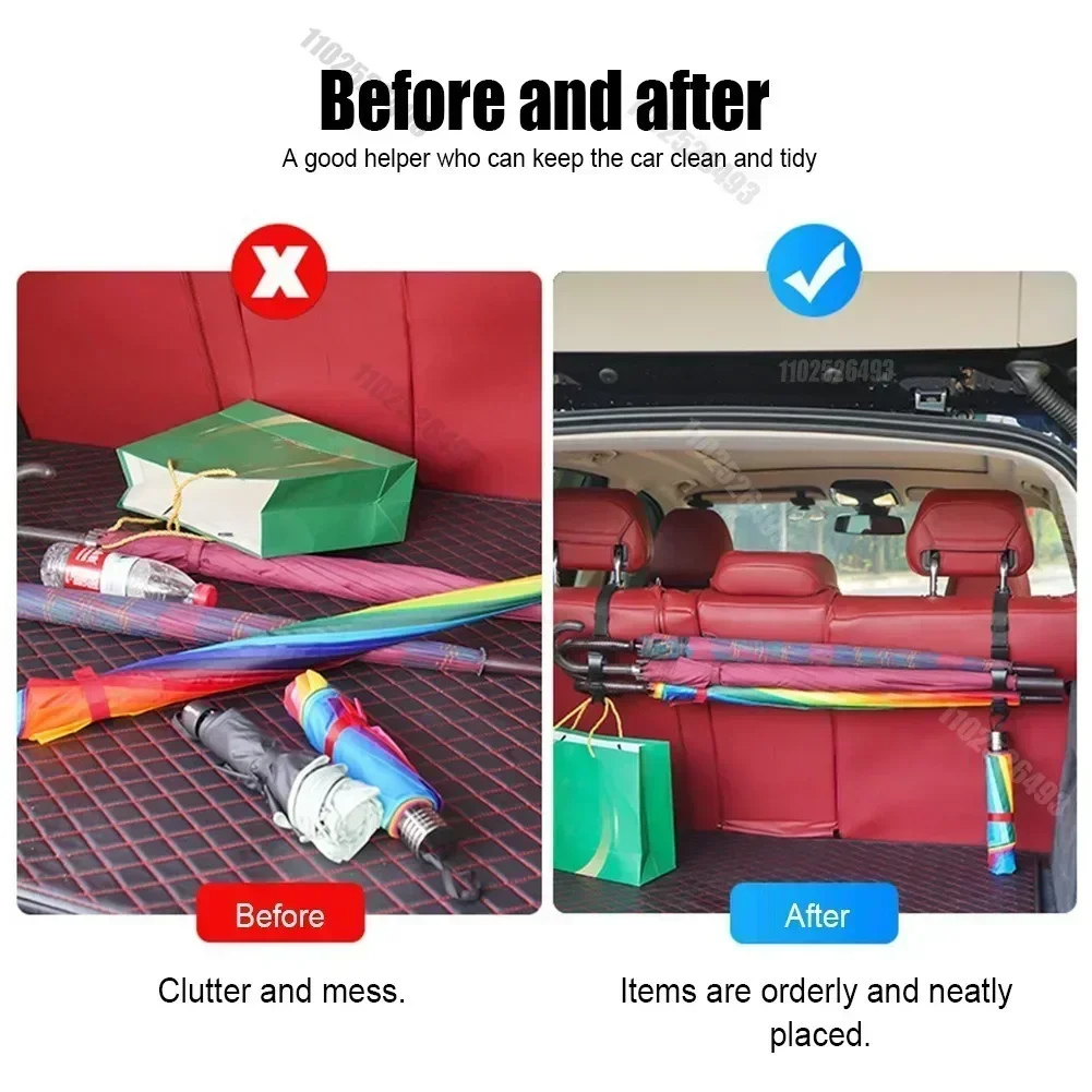 2 قطعة خطاف المقعد الخلفي للسيارة متعدد الوظائف مسند الرأس الخلفي حامل خطاف مظلة قابلة للتعديل جذع جبل اكسسوارات السيارات الداخلية