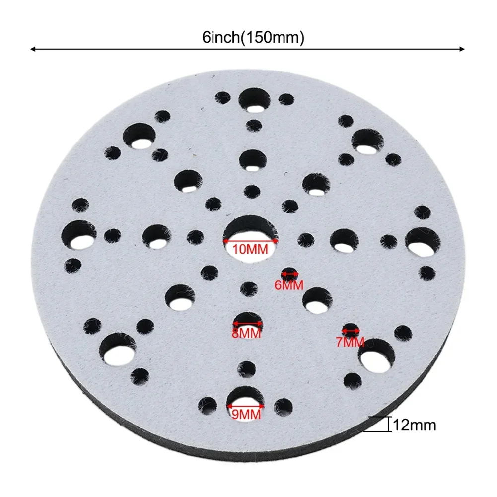 1PCS 6Inch150mm 48-Hole Soft Sponge Interface Pad For Sanding Pads Hook&Loop Sanding Discs Sander Backing Pads Buffer