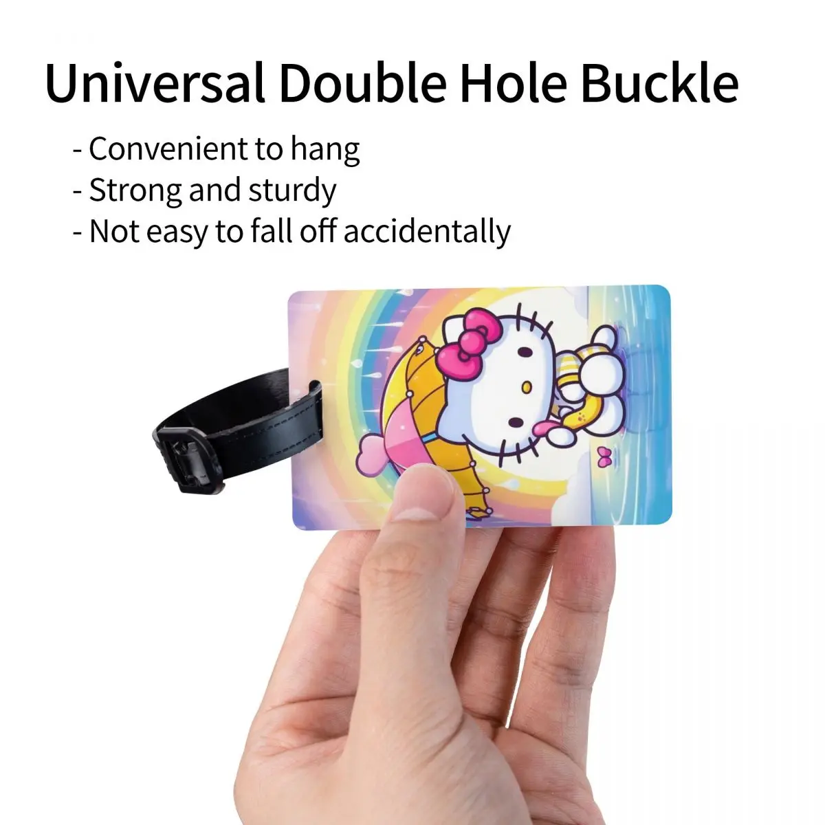 Custom Cute Cartoon Cat Hello Kitty Luggage Tag Privacy Protection Baggage Tags Travel Bag Labels Suitcase