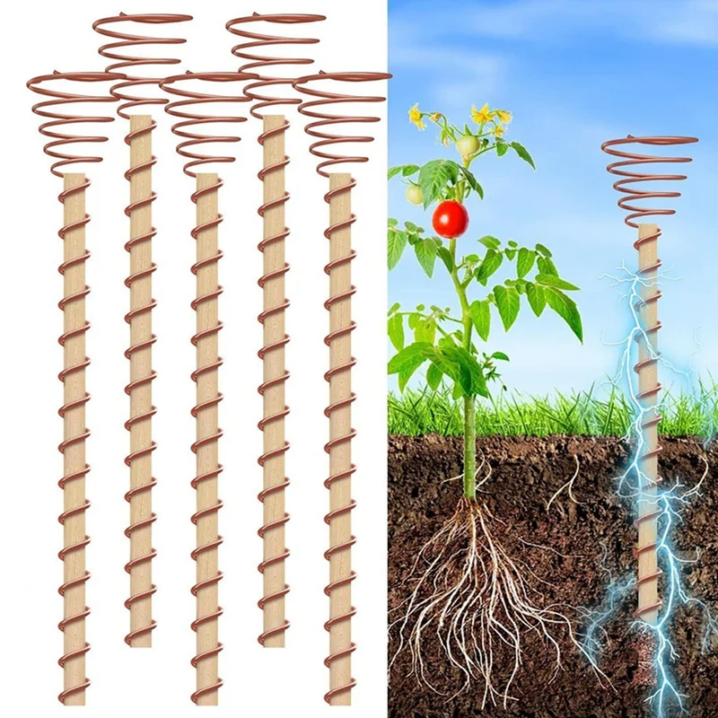 

5 PCS Electroculture Plant Stakes Electroculture Copper Coil Antennas For Growing Garden Parts