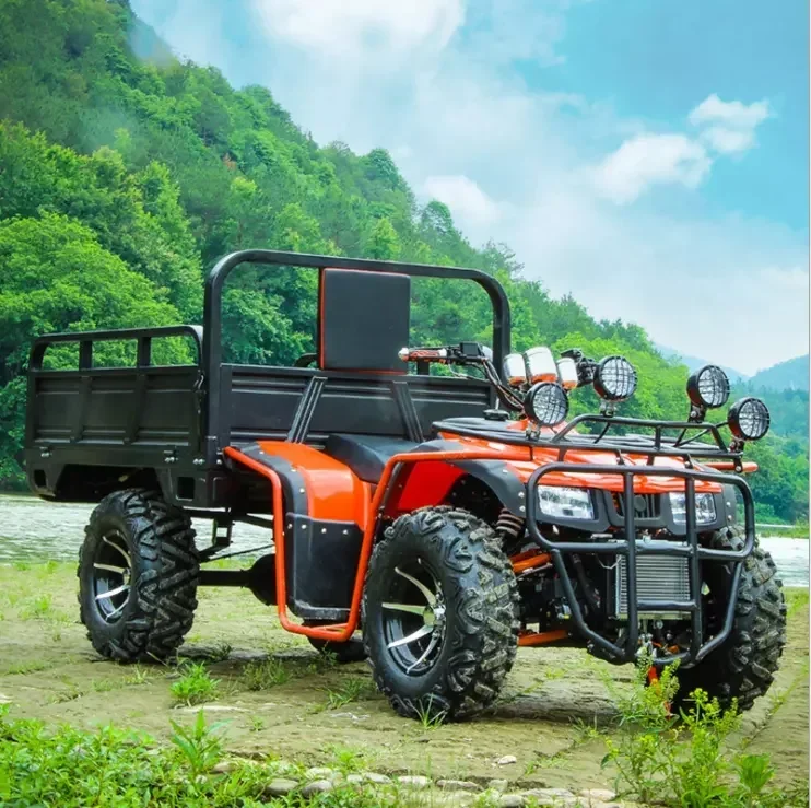 250CC 300CC 4WD Farm ATV with Winch,Water-cooling Engine,Big Quad 4Wheeler Utv Shaft Drive,1.5m Drag Bucket,1500kg Max Load