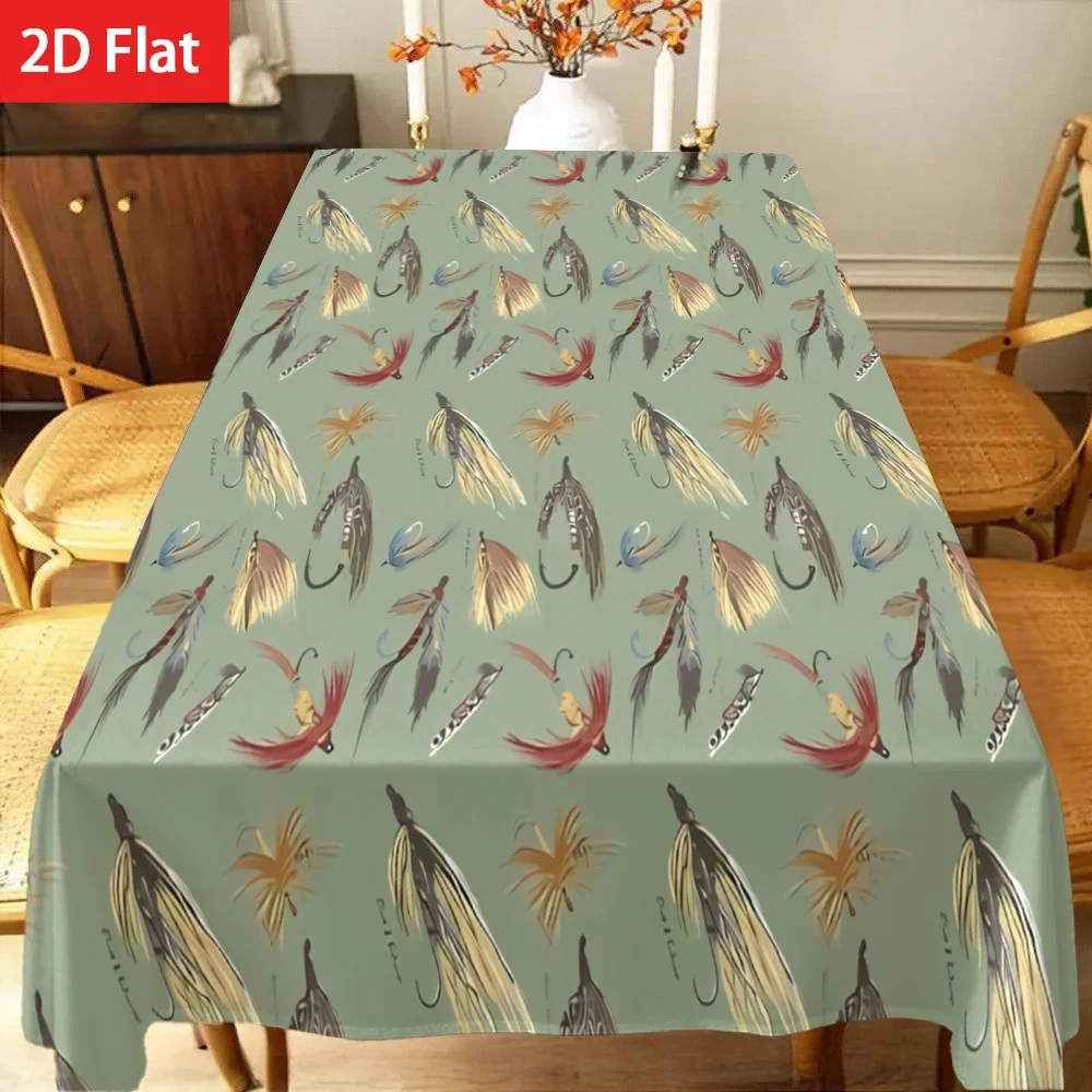 Elegant Tropical Feather Print Tablecloth Polyester Runner for Dining Table Centerpiece Home Decor Napkin Cloth Luxury Modern St