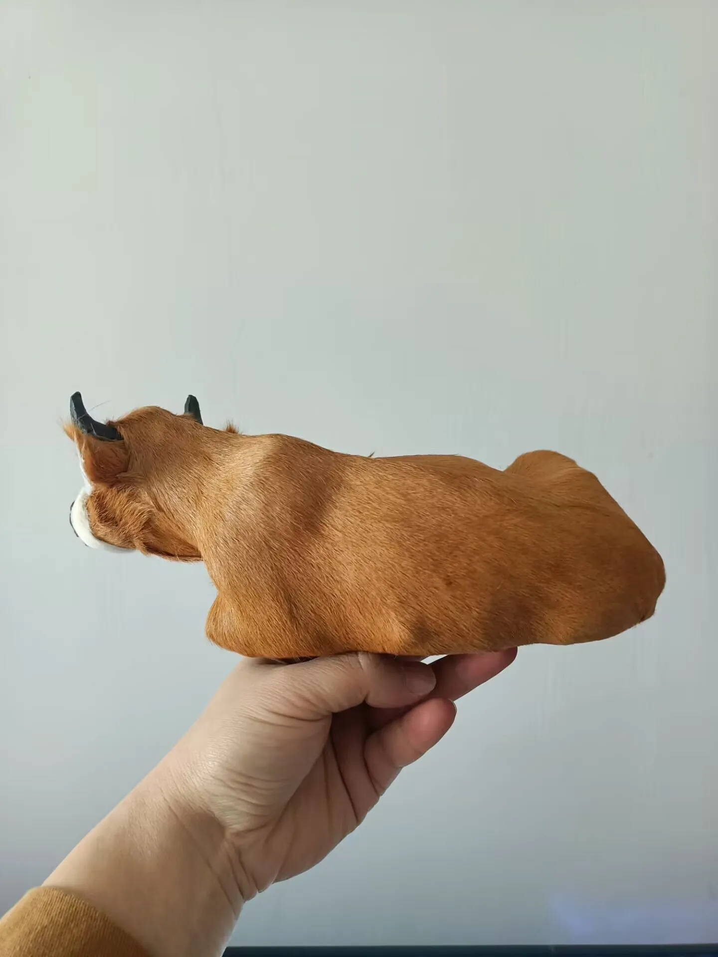 simulation kneeling cattle model plastic&fur yellow cattle home decoration gift about 25cm d0565