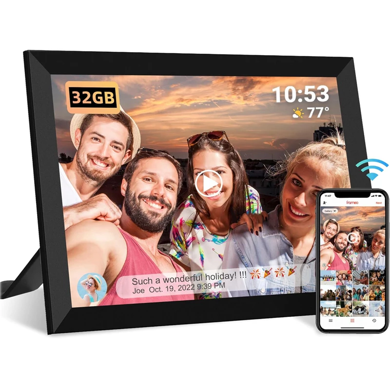 

Frameo 10.1 Inch WiFi Digital Picture Frame1280 * 800IPS HD Cloud Smart Digital Photo Frame built in 32GB Storage Wall Mountable