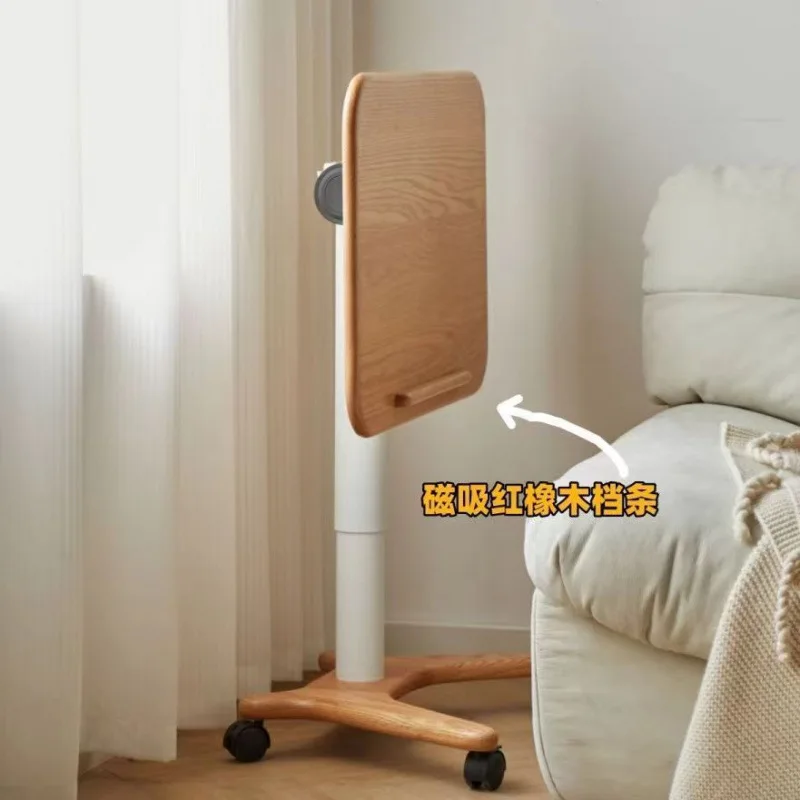Solid wood computer small apartment lifting study table mobile bedside foldable