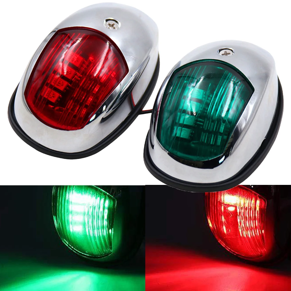 2pc Ship Light LED Navigation Sailing Light Waterproof Marine Boat Yacht Red+Green 12V For LED Marine Navigation Light Bow Light