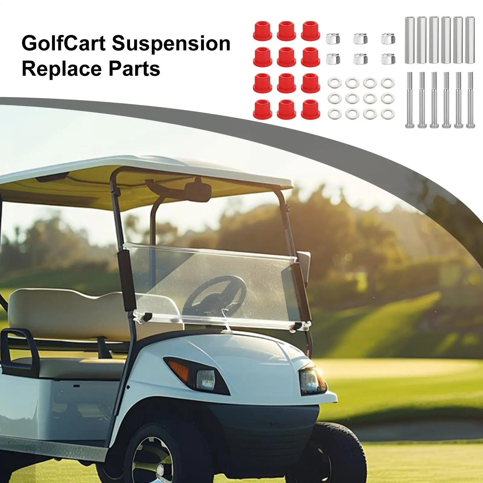 new Golf Cart Bushing & Lift Block Kit Durable Front End Replacement with Screws Long-Lasting Suspension Repair Set for Club Car