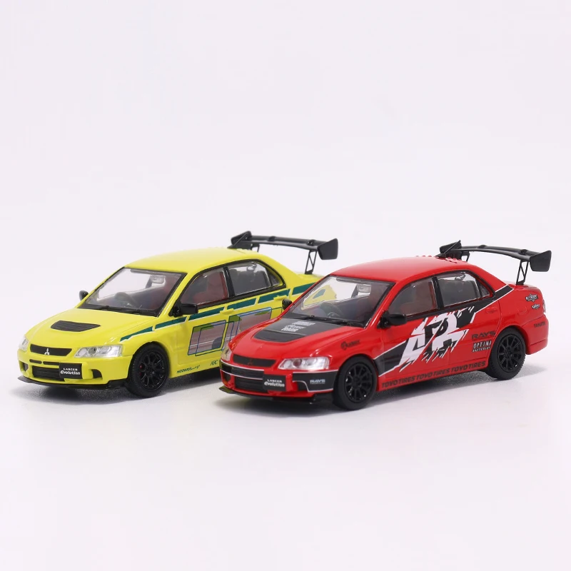 รถแข่งโลหะผสมสเกล 1/64 รุ่น Speed GT Lancer Evolution EVO IX ของเล่นรถจำลองขนาดเล็กสำหรับเด็ก