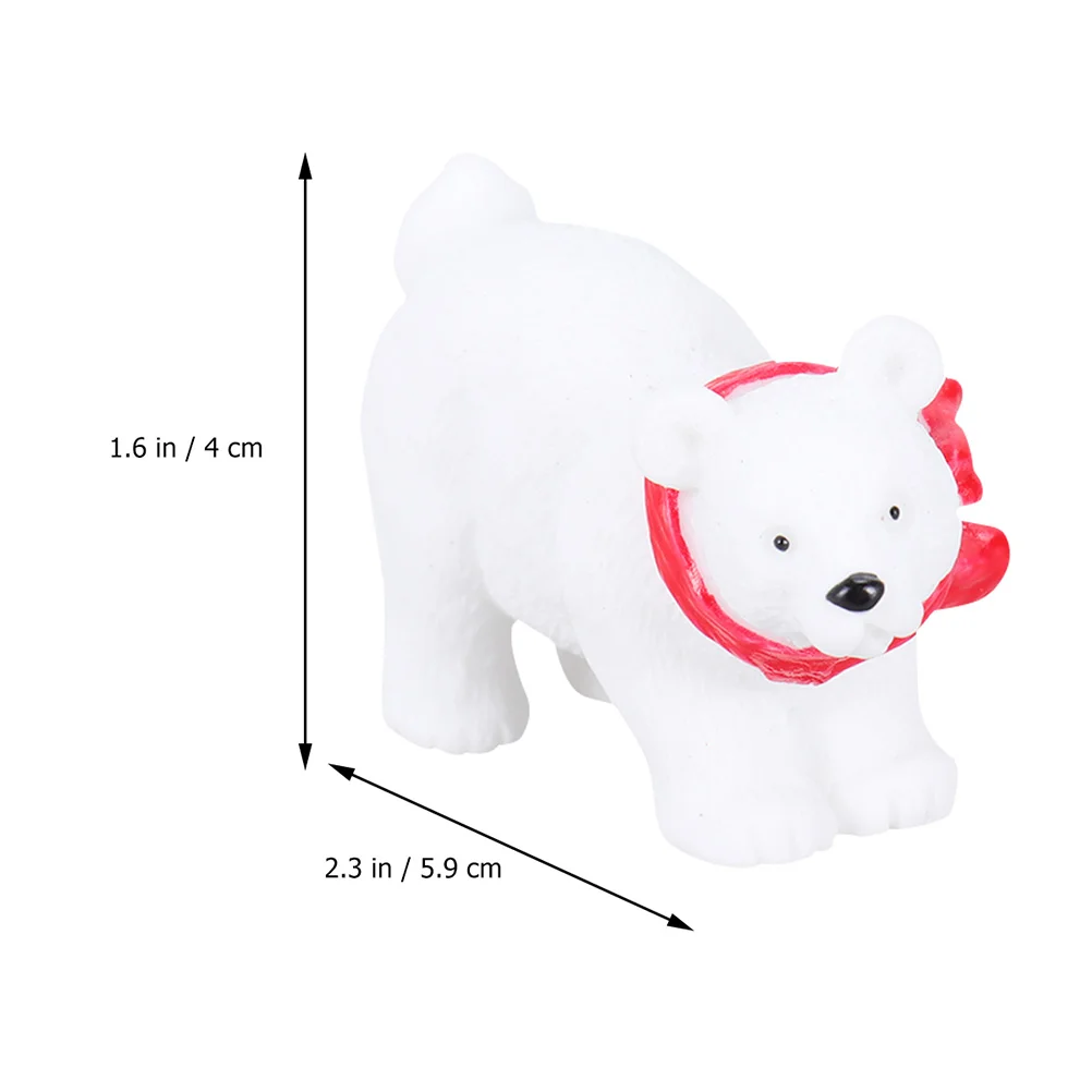 9 Pcs Desk Figurines Christmas Polar Bear Ornaments Decorations Toy Resin Crafts White Desktop