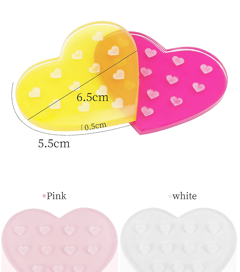 1 stücke Herz Glas Dichtung Falsche Wimpern Ständer Kleber Halter Pad Wimpern Verlängerung Kleber Palette Paste Kleber Pad Make-Up-Tool – Detail 3