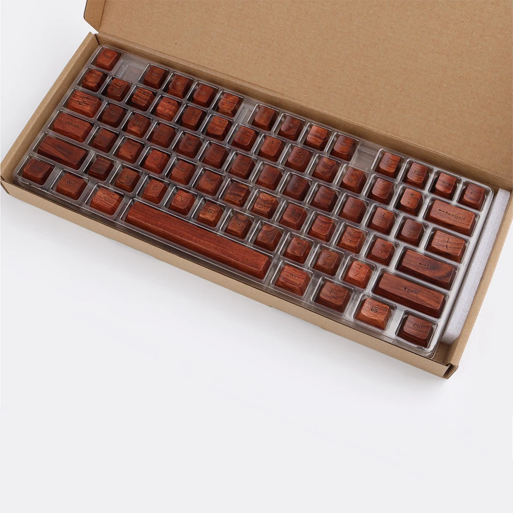 Imagem -06 - Tampões Chaves de Madeira Personalizados 61 87 108 Chaves rq r2 r3 r4 do Oem de Madeira para o Teclado Mecânico do Jogo Nenhum Keycap Backit