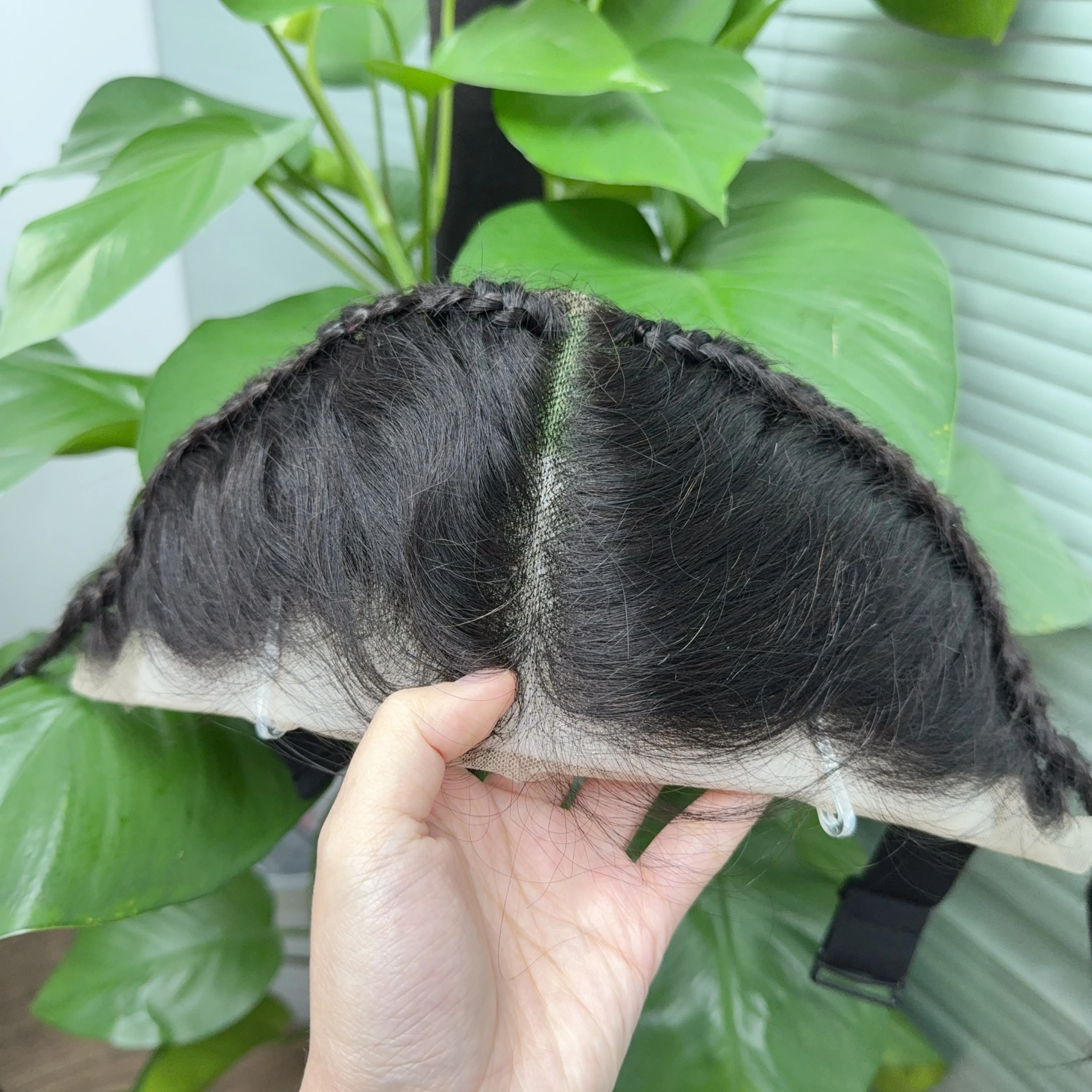 ナビナチュラルヘアフロンタル 13 × 4 レースフロンタル三つ編みレミーブラジル人毛フロンタルレースのみ 10 インチヘッドバンドウィッグ用