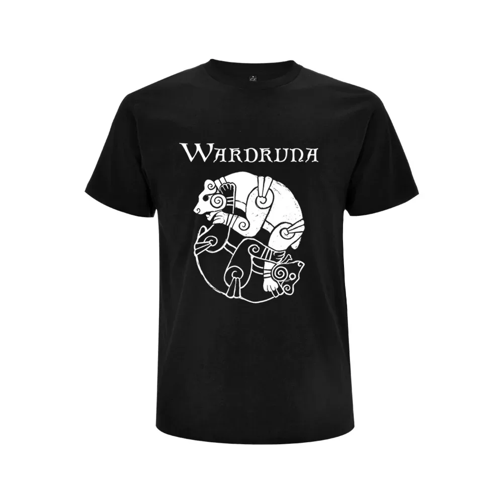 Wardruna Intertwined Twin Bears Graphic T Shirt, Norse Myth Celtic Spiral Bear Circle Print T Shirt, Unisex T Shirt