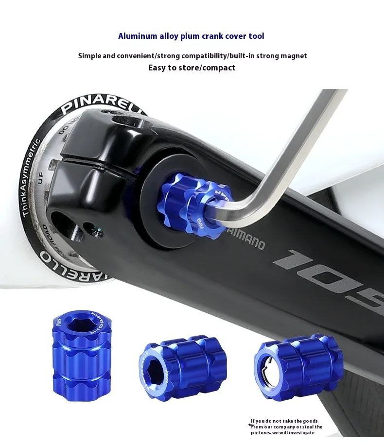 Magnetisches Fahrradkurbel-Installationswerkzeug zum Entfernen und Installieren von Kurbelarm-Einstellkappen. Fahrradreparaturwerkzeuge – Detail 2