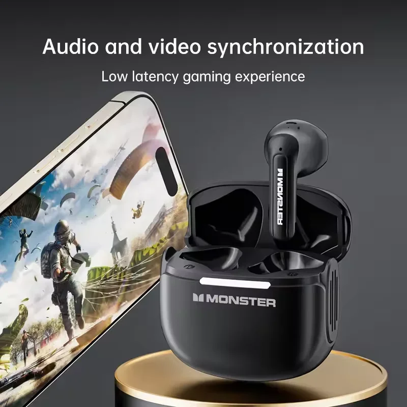 Monster GT15 Wireless Bluetooth Earphones Stereo High-Definition Calls Music Earbuds Long Battery Life Gaming Sports Headphones