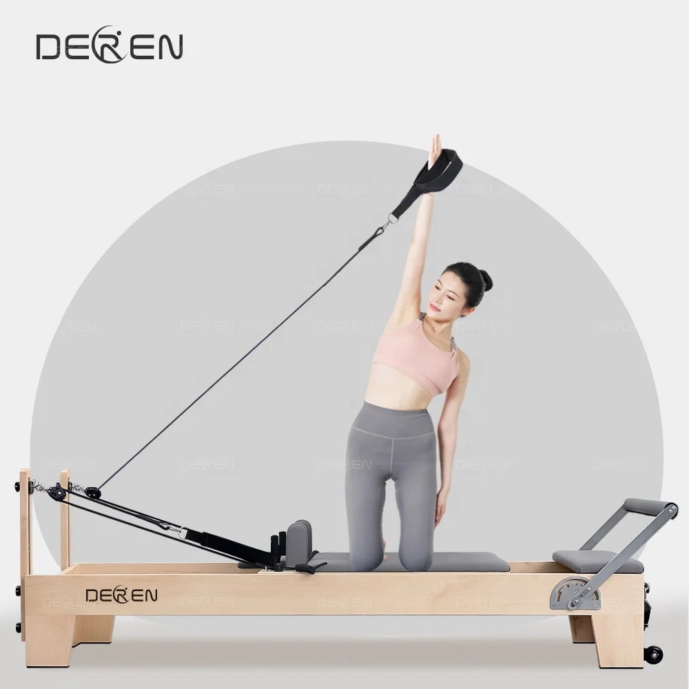 

High Quality Mobile Pilates Reformer Exercise Equipment Factory Direct Foldable Oak Pilates Training Bed Portable Pilates
