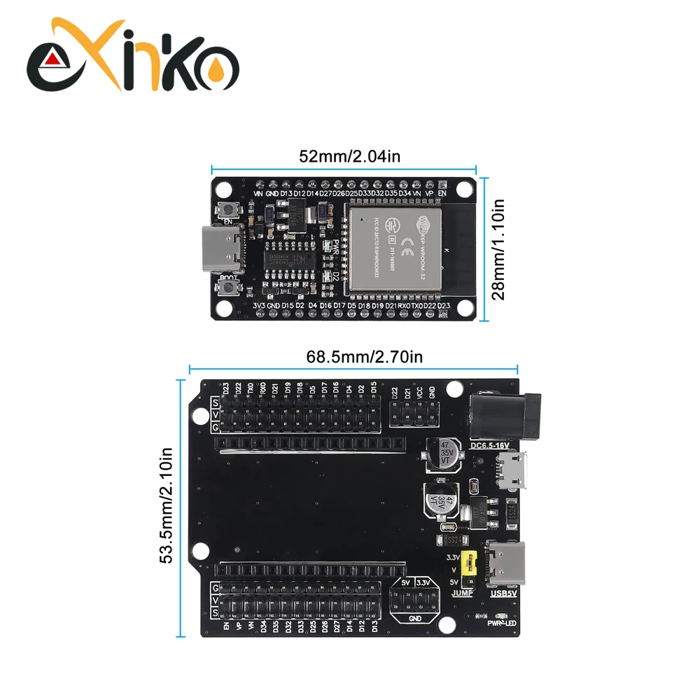 1-5SETS ESP32 Development Board TYPE-C CH340C WiFi+Bluetooth Ultra-Low Power Consumption Dual Core ESP32-DevKitC-32 ESP32-WROOM