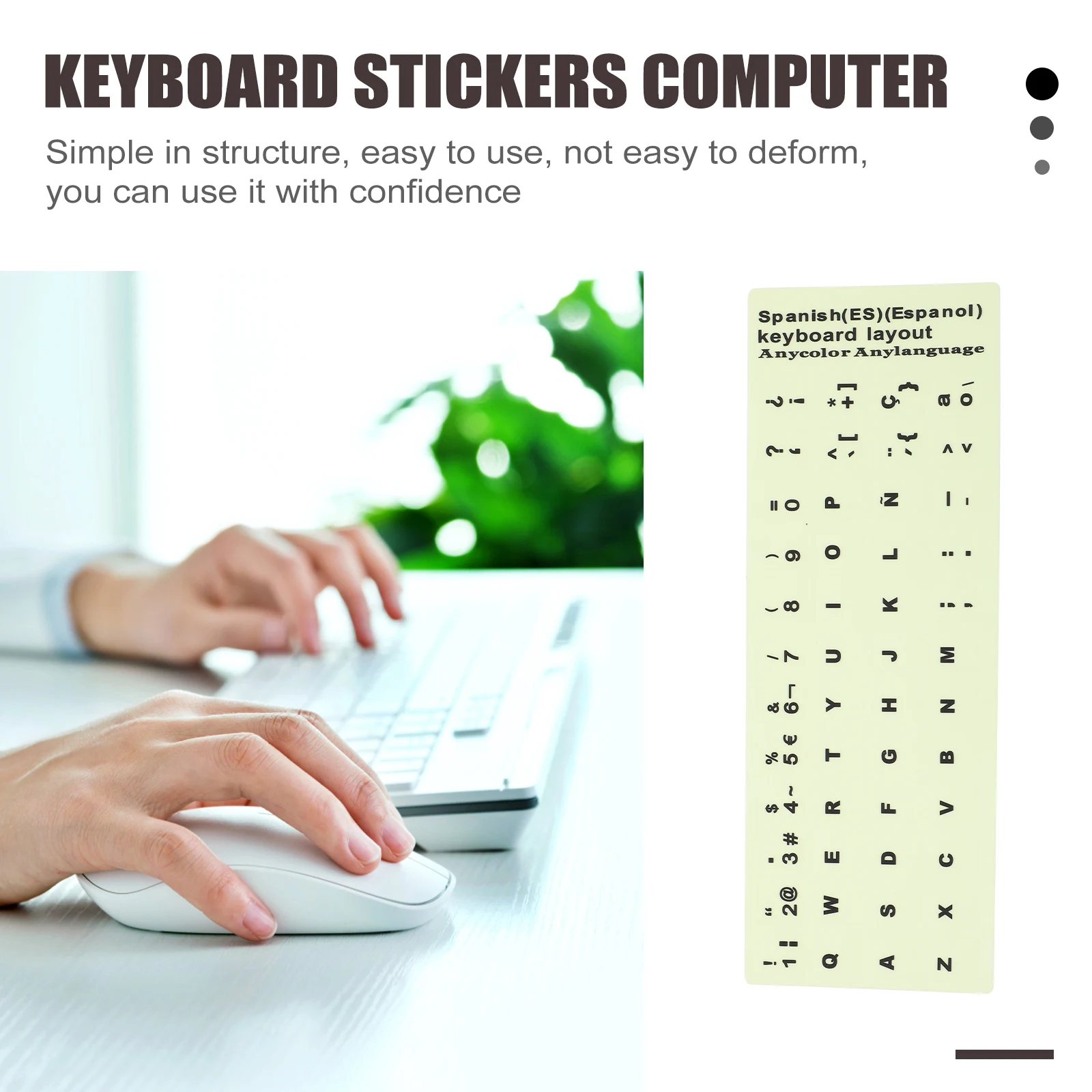 Fluorescent Keyboard Stickers 1 Sheet 13x11cm English Layout Glows After Light Exposure for Pc Laptop Matte Finish Scratch Proof