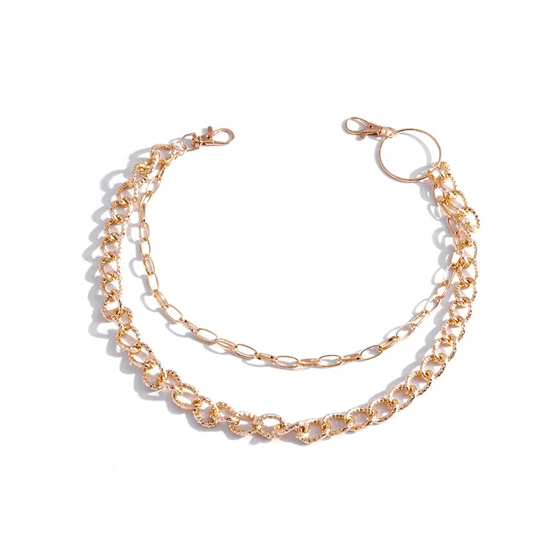 1pcs New Street Style Personalized Geometric Metal Chain Fashion  Commuting Trend double-layer Simplicity Body Chain Wholesale