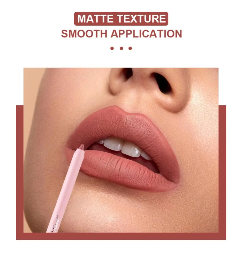 Matita per labbra opaca impermeabile Sexy Red Contour Tint rossetto tazza antiaderente duratura labbra idratanti trucco cosmetico 12 colori