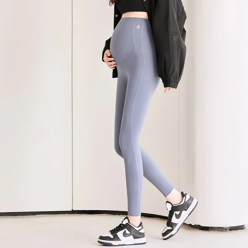 Autumn Winter Maternity Leggings Woman Long Yoga Fitness Sports High Waist Belly Pregnant Pants Slim Fashion Trousers