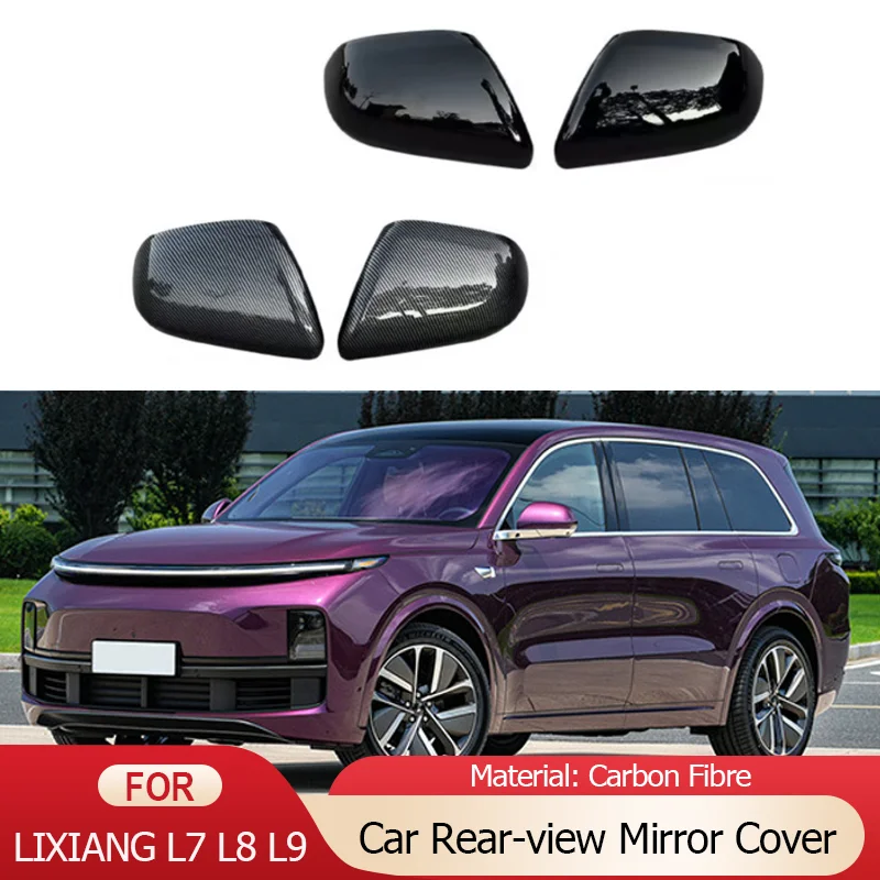 

for Li LiXiang L7 L8 L9 2024 Carbon Fibres Car Rearview Side Mirror Cover Wing Cap Exterior Door Rear View Case Trim Accessories