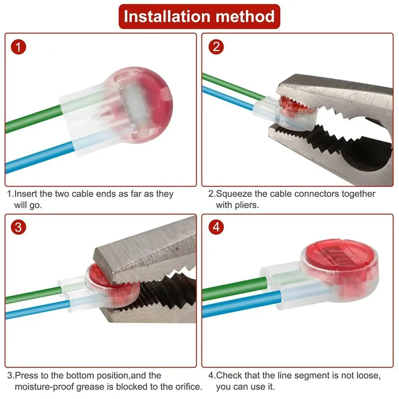100PCS Robotic Lawnmower Cable Connector Waterproof Gel Connector Robotic Lawnmowers Accessories