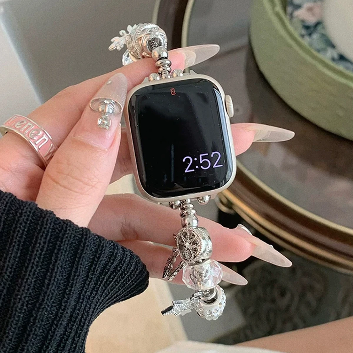 Correa de Metal de joyería de lujo para Apple Watch 10 9 Band 42mm 46mm 41mm 45mm 44mm 40mm pulsera de acero para mujer cinturón para iWatch 8 SE 7 6