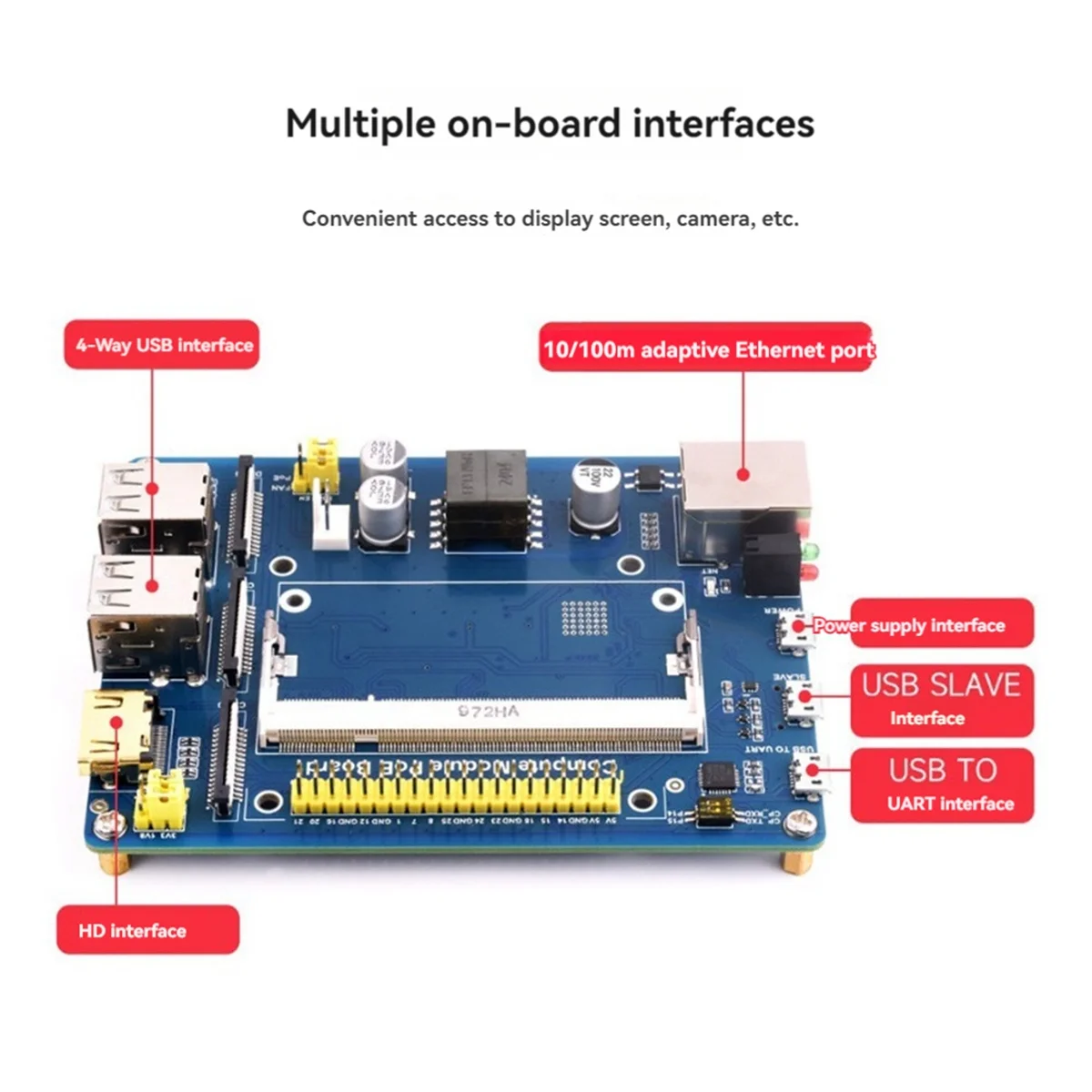 Compute Module PoE Board+Case+Fan Kit for CM4S CM3 3Lite 3+ 3+Lite Compute Module Expansion Board EU Plug