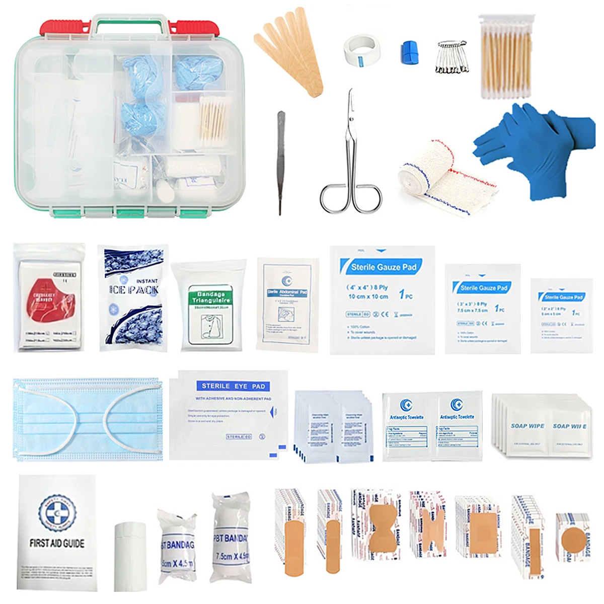 

Полный набор первой помощи для дома, автомобиля, кемпинга и походов-основные аварийные принадлежности для ножниц, пинцет-портативный и прочный