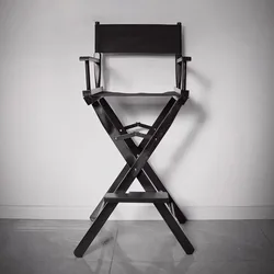 Solid Wood Bar Chairs Design High Folding Stool Modern Armchairs Portable Outdoor Bar Stools with Backrest Home Furnitures