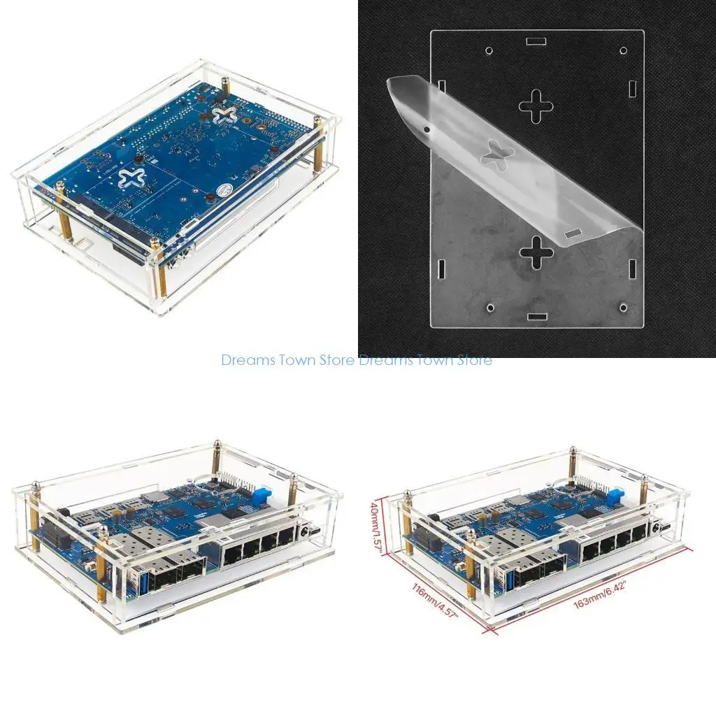 

HX6A Heat Sink Case for Banana Acrylic Enclosure DIY Support Cooling Fan