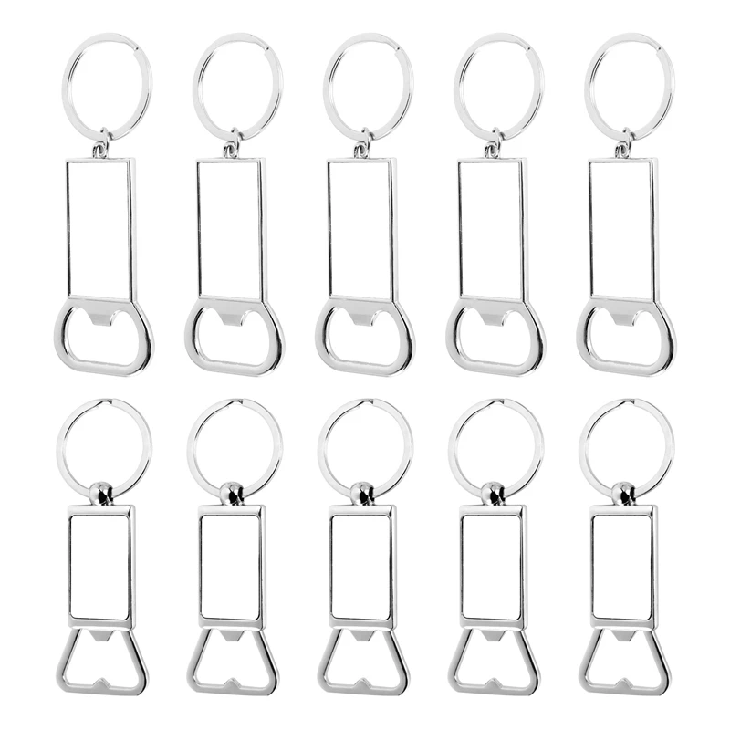 10 قطع من الفراغات لسلسلة المفاتيح التسامي - علبة سلسلة مفاتيح التسامي أو فتاحة زجاجات التسامي المعدنية لنقل الحرارة، مجموعة أ