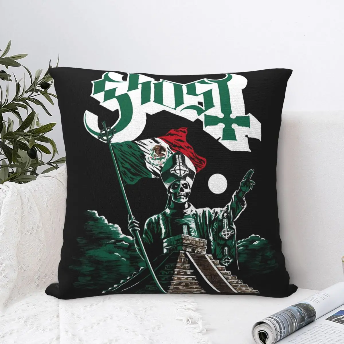 Pillow Cover G-Ghost Rock Music Graphic Cushion Cover Flag Fashion Pillow Case For Living Room Chair Pillowcases