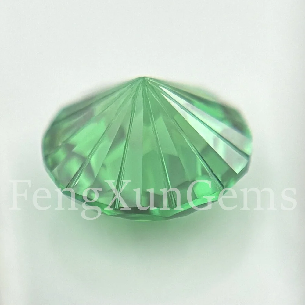 Fireworks Cut Green color Loose Synthetic Gemstone Beads High-quality for Earrings DIY Making