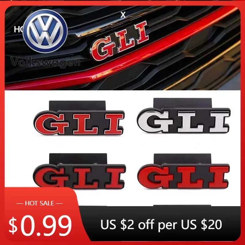 

Горячая новинка 2026: Металлические 3D-буквы VOLKSWAGEN GLI для автомобиля, эмблема-наклейка на задний багажник и переднюю решетку радиатора для Jetta MK2, MK4, MK5, MK6, M