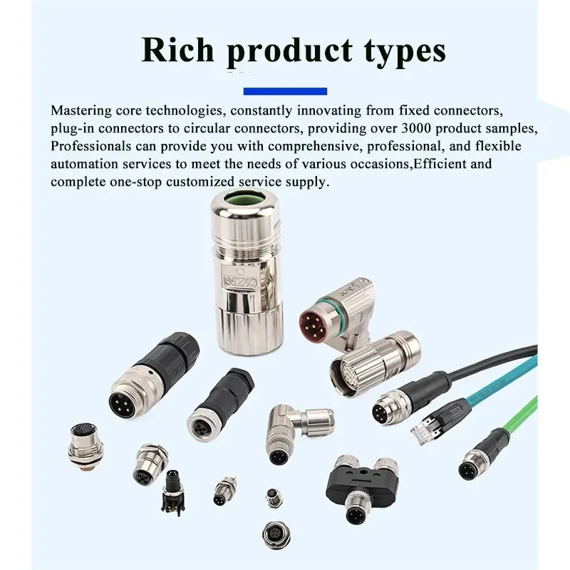 M12/M16/PG9 M12 Panel Front/Rrear Scoket Line IP67 2 3 4 5 6 8 12 17Pin 30CM Wire Waterproof Thread Connector Cable Socket with