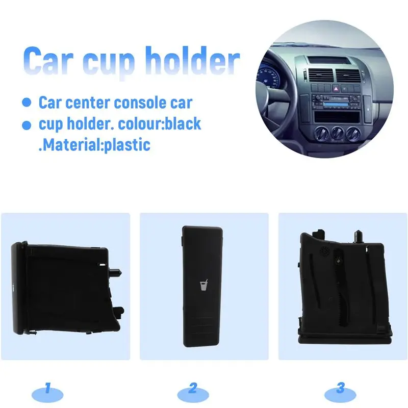 Car Center Console Cup Holder Card Slot For-Polo 9N 2002 2003 2004 2005 2006 2007 2008 2009 2010 6Q0 858 602 view 4
