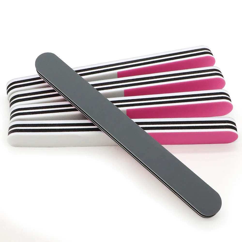 10/20/50 個ネイルバッファーファイルブロック肥厚スポンジ 3 サイドグリットネイル研磨ストリップピンクホワイトグレーサンディングバフポリッシャー