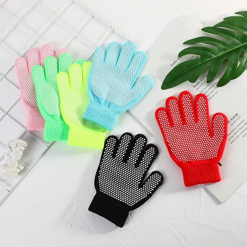 

Cold-proof Non-Slip Skating Gloves Winter Warm with Gel Figure Skating Gloves Stretch Cotton Kids Skating Mittens Ice Sports