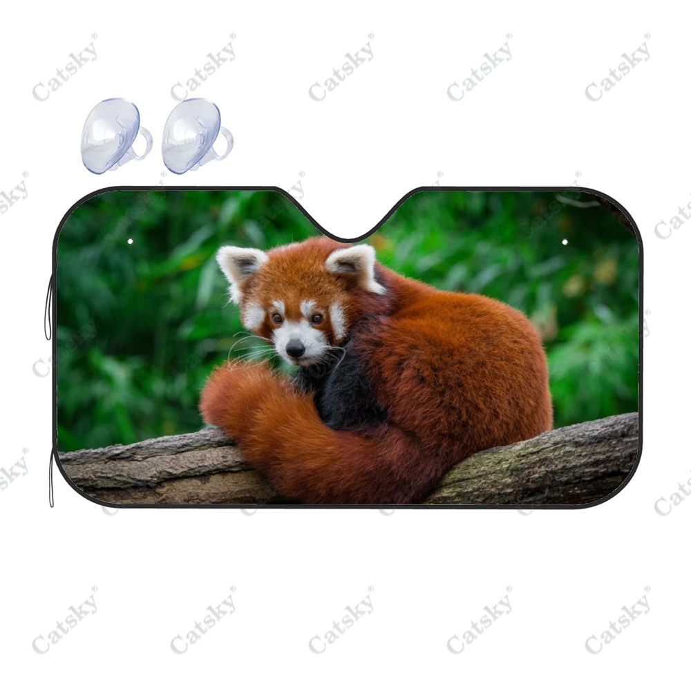 Animal Lesser Panda Car Accessories Windshield Sunshade Foldable Sunvisor Protect UV Sunshades Visor Shield for SUV Decoration