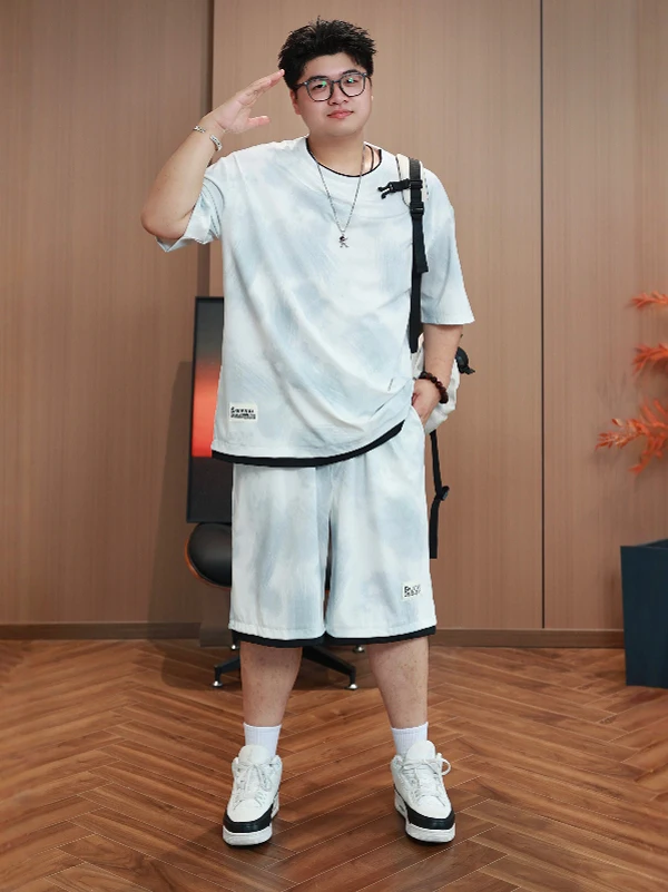 

Ice Silk Baskeall orm Set Men's American Sle ort Sve orts Five-Quarter Polyester Fiber Teenage Summer Sportswear