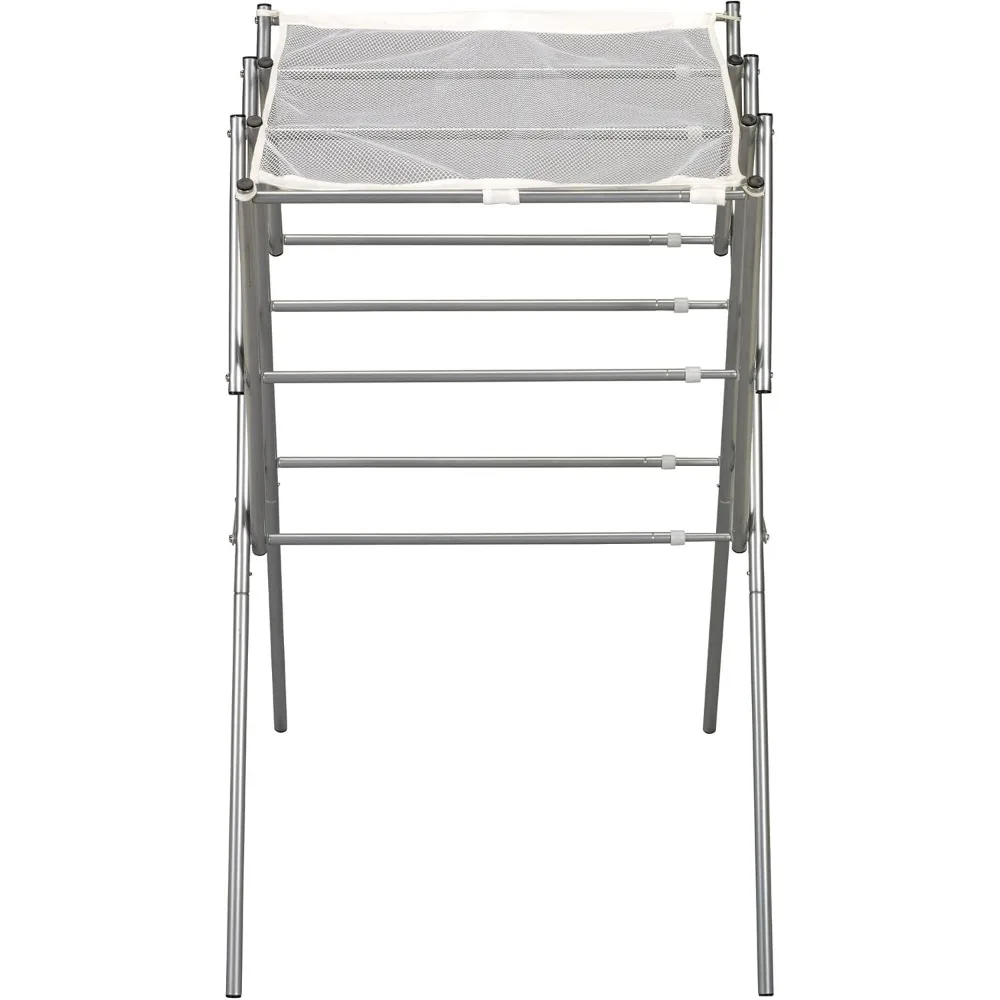 

Household Essentials Clothes Drying Rack, Foldable, Expandable and Collapsible Laundry Drying Rack, Silver